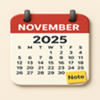 November 2025 Calendar - williamhuffman new Single