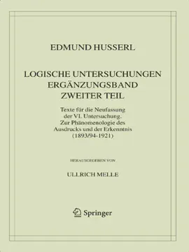 Read: Logische Untersuchungen. Ergänzungsband. Book Zweiter Teil.