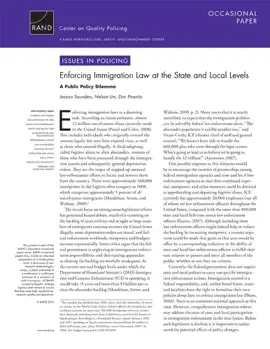 Read: Enforcing Immigration Law at the State Book and Local Levels