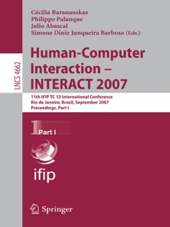 Human-Computer Interaction – INTERACT 2007 by Cécilia Baranauskas, Philippe Palanque & Julio Abascal