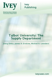 Talbot University: The Supply Department