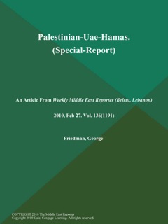 Palestinian-Uae-Hamas (Special-Report) by George Friedman