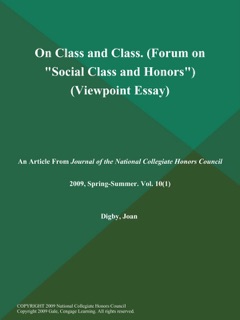 On Class and Class (Forum on 