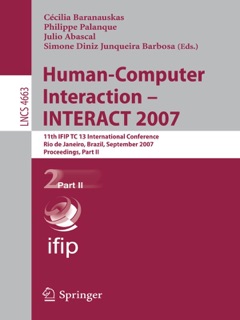 Human-Computer Interaction – INTERACT 2007 by Cécilia Baranauskas, Philippe Palanque & Julio Abascal