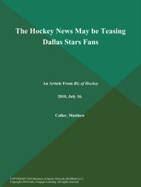 The Hockey News May be Teasing Dallas Stars Fans