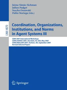 Read: Coordination, Organizations, Institutions, and Norms in Book Agent Systems III