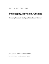 Philosophy, Revision, Critique - David Wittenberg