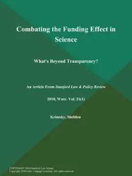 Read: Combating the Book Funding Effect in Science: What's Beyond Transparency?