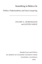 Something to Believe In - Stuart A. Scheingold & Austin Sarat