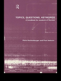 Topics, Questions, Key Words by Petra Hachenburger & Paul Jackson