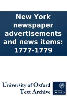 Read: New York newspaper Book advertisements and news items: 1777-1779
