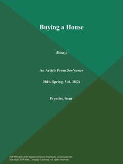 Buying a House (Essay) by Sean Prentiss