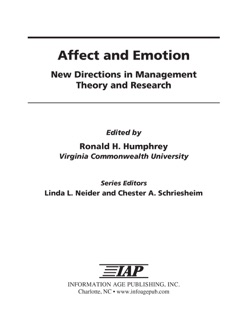 Affect and Emotion by Ronald H. Humphrey