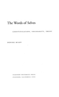 The Words of Selves by Denise Riley