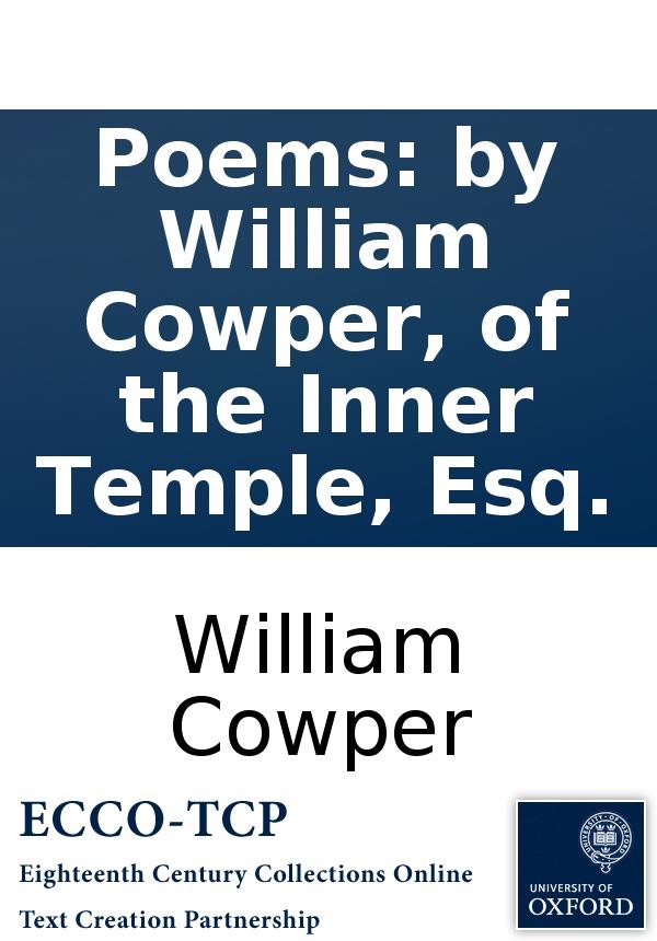 The poems of William Cowper ... cover
