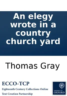 Read: An elegy wrote in a Book country church yard