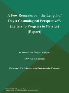 A Few Remarks on "the Length of Day: A Cosmological Perspective" (Letters to Progress in Physics) (Report)