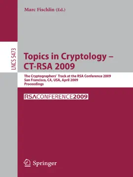 Read: Topics in Cryptology - Book CT-RSA 2009