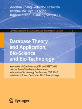 Read: Book Database Theory and Application, Bio-Science and Bio-Technology