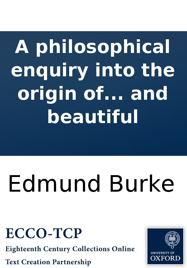 A Philosophical Enquiry Into the Origin of Our Ideas of the Sublime and Beautiful cover