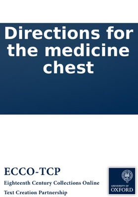Directions for the Medicine Chest