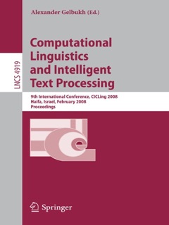 Computational Linguistics and Intelligent Text Processing by Alexander Gelbukh