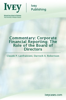 Commentary: Corporate Financial Reporting: The Role of the Board of Directors by Claude P. Lanfranconi