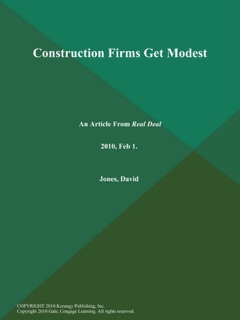Construction Firms Get Modest by David Jones