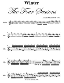 Winter Four Seasons Easy Violin Sheet Music - Antonio Vivaldi