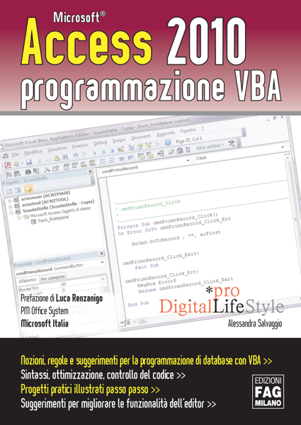 Scaricare Access 2010 programmazione VBA - Alessandra Salvaggio PDF