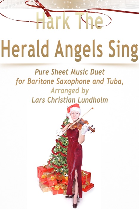 Hark the Herald Angels Sing - Pure Sheet Music Duet for Baritone Saxophone and Tuba, Arranged By Lars Christian Lundholm