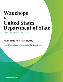 Wauchope v. United States Department of State by United States Court of Appeals for the Ninth Circuit