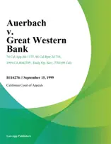 Auerbach v. Great Western Bank