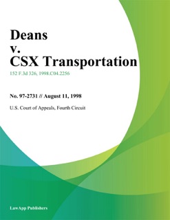 Deans V. Csx Transportation by Fourth Circuit U.S. Court Of Appeals
