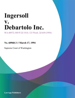 Ingersoll V. Debartolo Inc. by Supreme Court of Washington