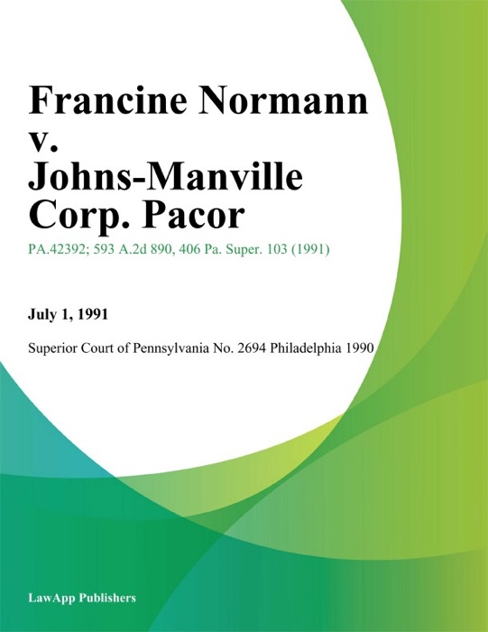 Francine Normann v. Johns-Manville Corp. Pacor