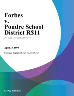 forbes v. Poudre School District R-1 by Iowa Supreme Court