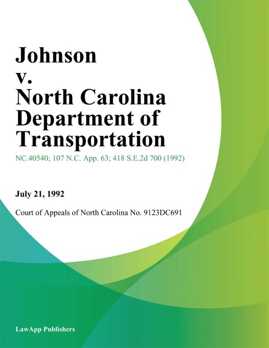Johnson v. North Carolina Department of Transportation