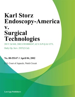 Karl Storz Endoscopy-America v. Surgical Technologies by Ninth Circuit U.S. Court of Appeals