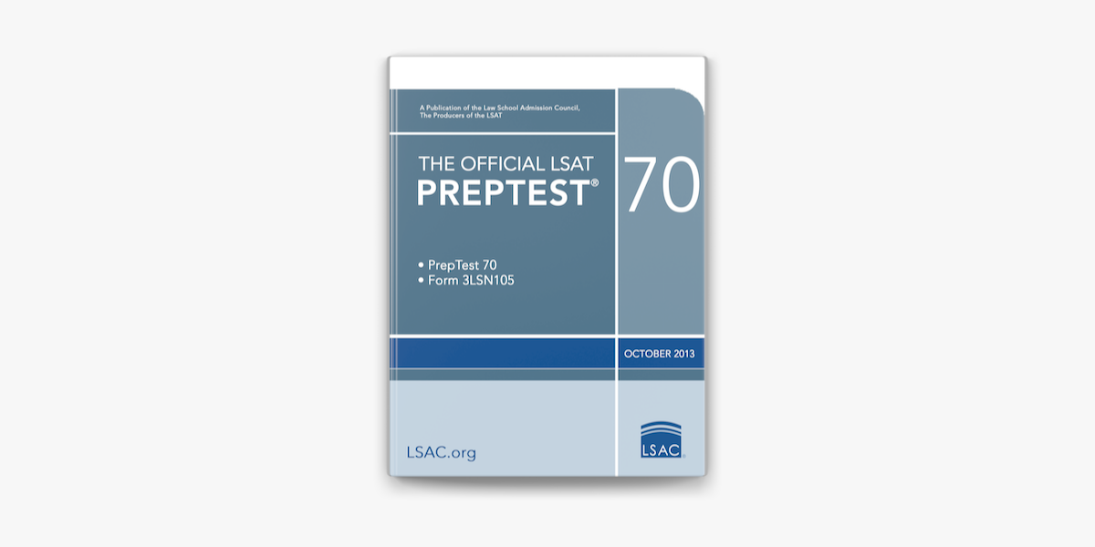 The Official Lsat Preptest 70 On Apple Books