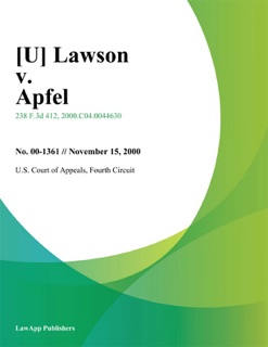 Lawson v. Apfel by Fourth Circuit U.S. Court Of Appeals