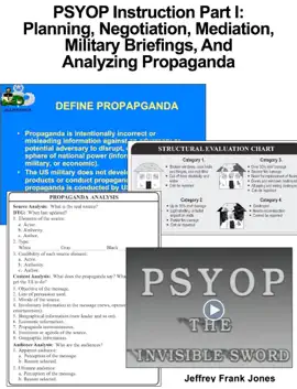 Read: PSYOP Instruction Part I: Planning, Negotiation, Mediation, Military Briefings, And    Book   Analyzing Propaganda