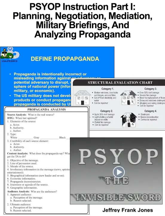 PSYOP Instruction Part I: Planning, Negotiation, Mediation, Military Briefings, And      Analyzing Propaganda