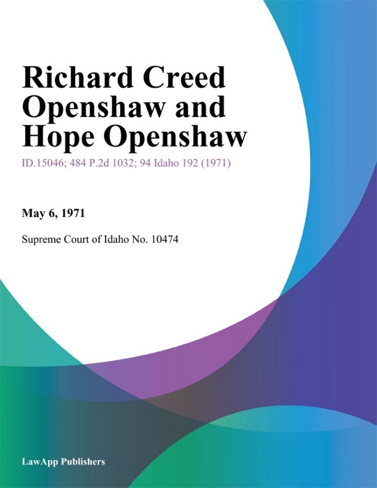Richard Creed Openshaw and Hope Openshaw