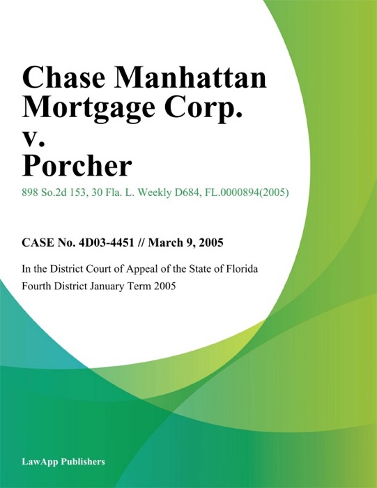Chase Manhattan Mortgage Corp. v. Porcher