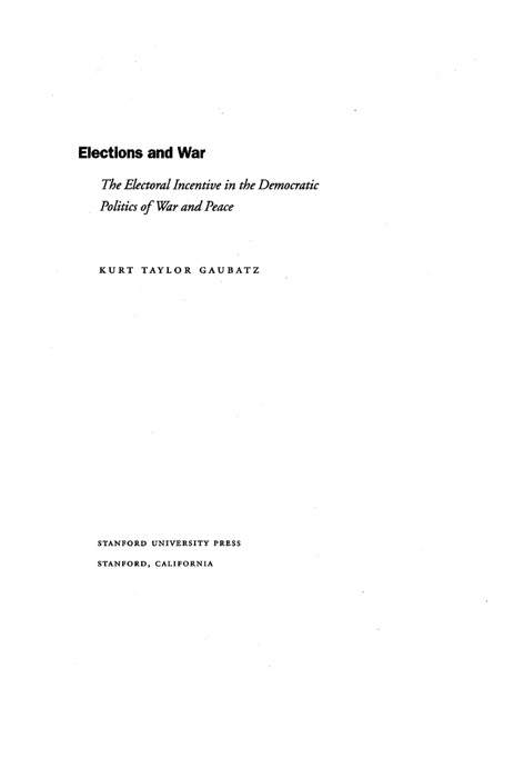 Elections and War