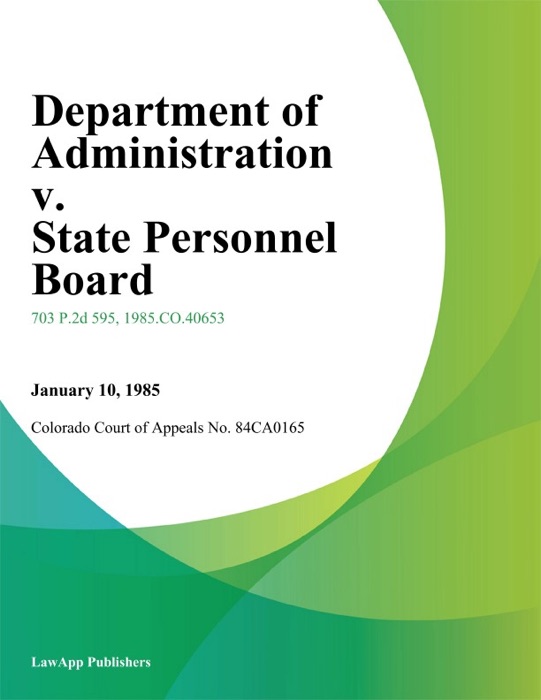 Department of Administration v. State Personnel Board