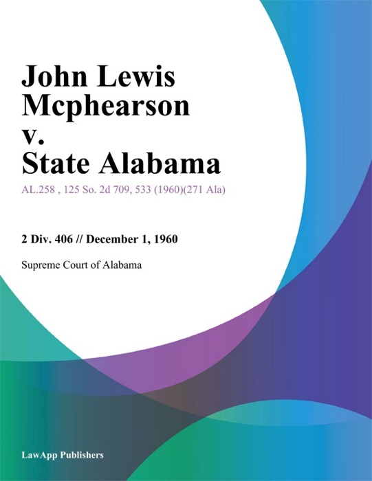 John Lewis Mcphearson v. State Alabama