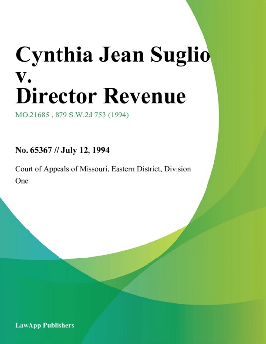 Cynthia Jean Suglio v. Director Revenue