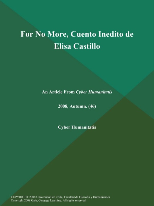 For No More, Cuento Inedito de Elisa Castillo